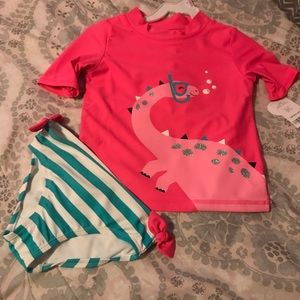 Girls dinosaur two piece swimsuit